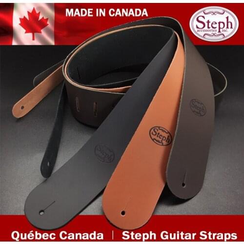Steph Handmade B-201 Basic Genuine Leather Guitar Strap, Made in Canada