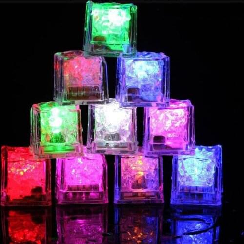 10pcs LED Ice Cubes Glowing Party Ball Light Bar Wine Glass Luminous Lamp Wedding Festival Christmas Decoration Neon Flash Light