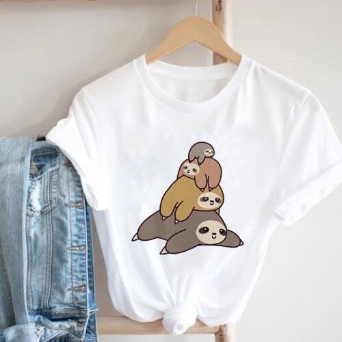 Womens T-shirt 2021 Kawaii Cartoon t shirt Fashion Tees Ladies Harajuku Short Sleeve Femme Summer T-shirts Female Plus Size 3XL