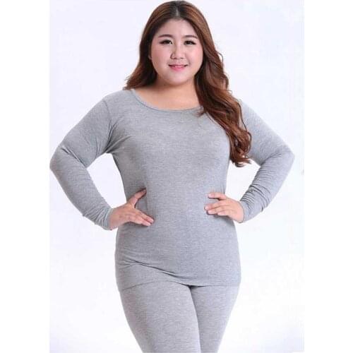 Autumn warm Long Sleeve Women Plus Size Thermal Long Johns fashion bottoming Long Johns Solid slim Thermal Underwear 3XL 4XL 5XL