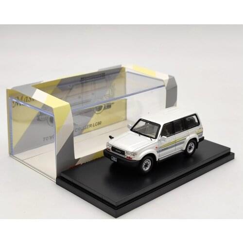 1:64 Master For To~ta Land Cruiser LC80 Diecast Models Collection Toys Car Silver Left Cab Gifts White