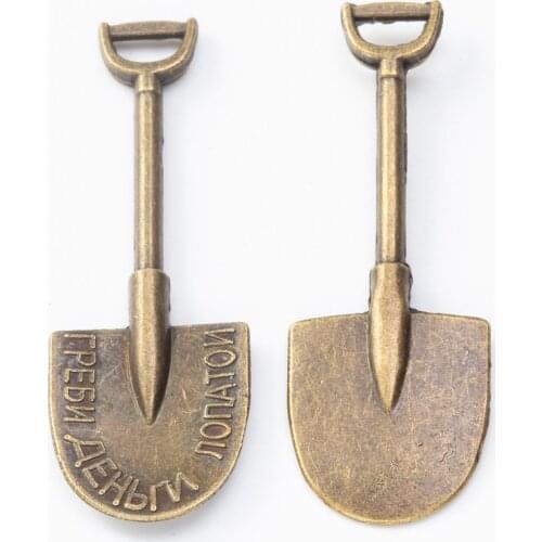 10Pcs 45*16mm Big Shovel Charms Metal Alloy Antique Bronze Scoop Pendant For Jewelry Making DIY Handmade Findings
