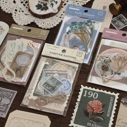 30 pcs/pack Kawaii Stationery Stickers junkJournal Diary Planner Decorative Mobile Stickers Scrapbooking DIY Craft Stickers
