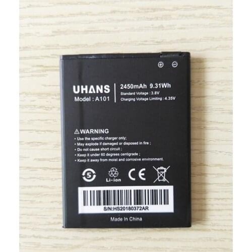 AZK New 2450mAh battery For UHANS A101 A101S Battery Bateria Batterij Accumulator