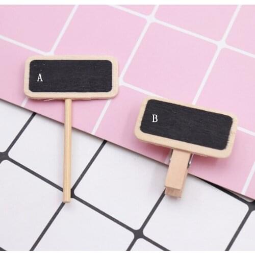 Wood Clip Clip Panel Card Accessories 1 PCS Mini Blackboard Writable Erasable Write Message Table Number Rectangle