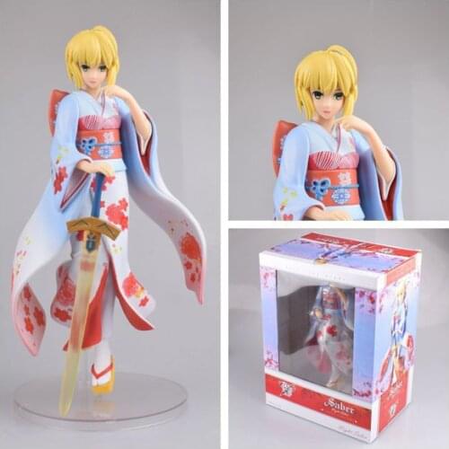 Anime Fate/Stay Night Unlimited Blade Works Kimono Saber Action Figure Figurines Model