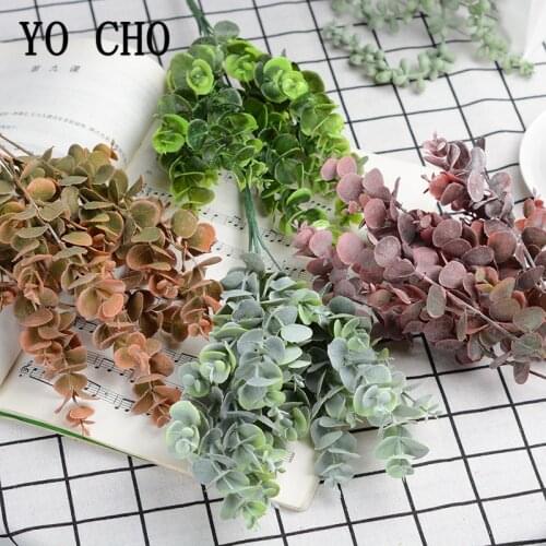 Soft Plastic Eucalyptus Money Leaf Simulation European Artificial Green Plants Fake Flower Plants Leaf Material Home Table Decor