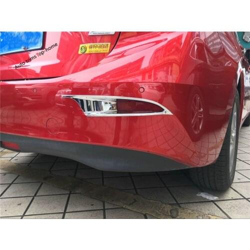 Yimaautotrims Exterior Kit Fit For Mazda 3 Hatchback / Sedan 2017 2018 Chrome Rear Trunk Fog Light Lamp Cover Trim