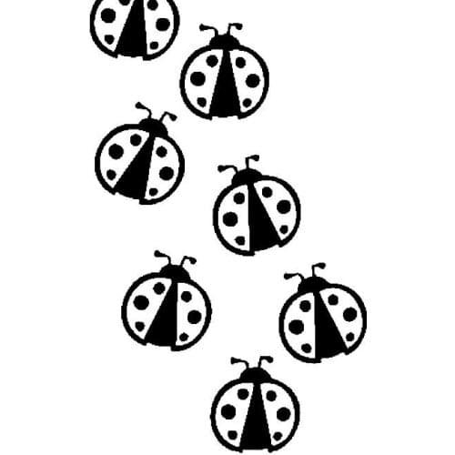 Beautiful Ladybug Car Sticker Insect Cute Outdoor Animal Car Decal PVC Anti-UV Decal Suitable for All Kinds of Cars Black/white