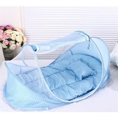 Baby Mosquito Net Baby Bedding Crib Three-piece Suit Foldable Netting Bed Mattress Pillow Portable Child Sleep Net For 0-2y baby