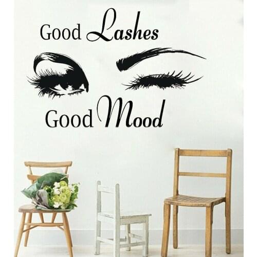 Beauty Salon Logo Decorations Wall Stickers Lashes Quotes Eyelashes Sign Vinyl Wall Decals for Beauty Salon Decor Poster Z681