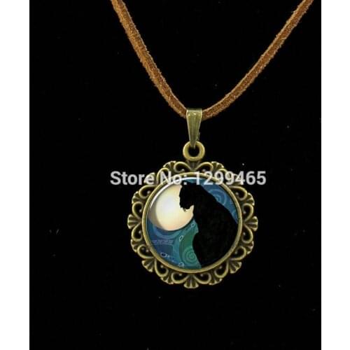 Morocco fashion jewelry Vintage black Cat Animal art picture Necklace Simple design lucky Gift for friends animal dog lovers