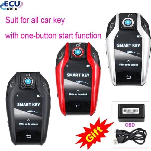 Modified Boutique Smart Remote Car Key LCD Screen Can for All Car keys with one button start function