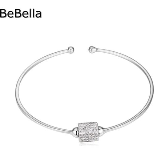 BeBella Fashion Trendy Geometric Shape Bracelets Made With Square High Quality Zirconia For Wedding Jewelry