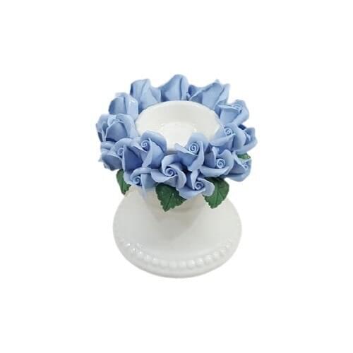 Fashion Flashlight Blue With Rose Candle holder
