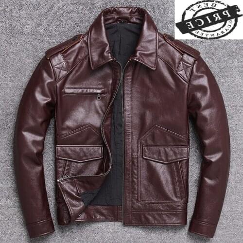 Leather 100% Real Coat Men Autumn Spring Clothes 2021 Streetwear Genuine Cow Leather Jacket Mens Fit Moto Biker Coat 126a