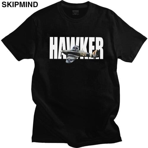 Hawker Hurricane T-Shirt Mens Short Sleeve WW2 Fighter Aircraft Royal Air Force Tshirt Summer Cotton Tee Tops Merchandise Gift