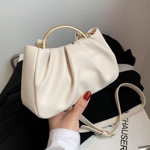 Luxury Design Solid Color Ladies Crossbody Bags 2021 New Fashion Pleated Clutch Bag for Women Brand Trendy Handbags Shoulder Bag
