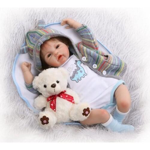 Bebe Silicone reborn realista 50cm Reborn Baby bly Doll kids Playmate Gift For chil new year toys soft body boneca reborn