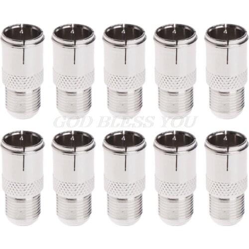 10 Pcs Quick Fit F Connector Male Plug To Female Adapter - Push On RF Coaxial Drop Shipping