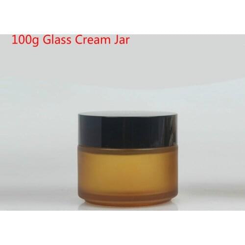 10pcs Brown Glass Empty Refillable Cosmetic Cream Jar Storage Bottle Container Bottle Jar Cosmetic Container Mould Amber 100g