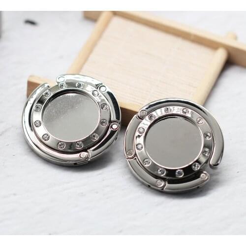 5pcs Fashion Portable Metal Purse Hook Foldable Bag Holder Purse Handbag Hanger Blank 25mm For DIY Purse Hook Decoration Making