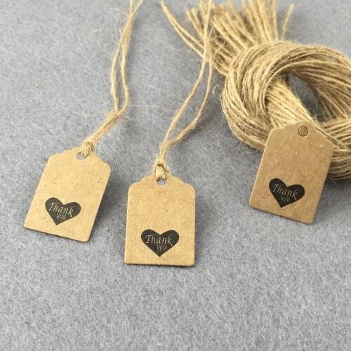 3x2cm HandMade "thank you "Jewelry price tags 500pcs with 500pcs strings