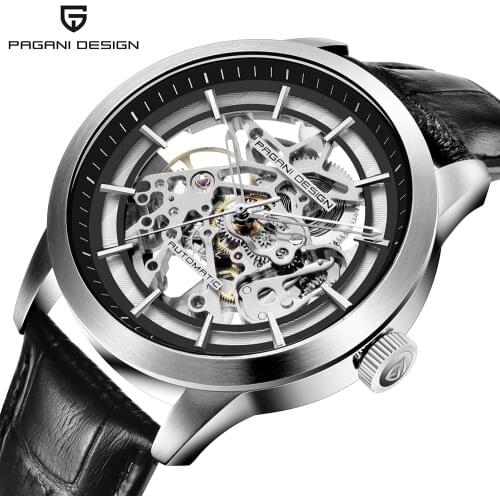 PAGANI DESIGN Top Brand Fashion Watch Men Automatic Mechanical Skeleton Leather 100M sports Waterproof Watches Relogio Masculino