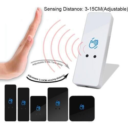 Smart No Touch PC Case+ABS Face Plate Door Switch Infrared Panel For Access Control Electric Lock Door Exit Push Release Button