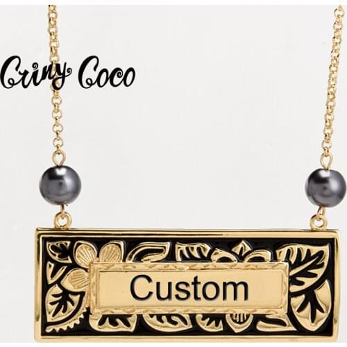 Cring Coco Original Design Name Pendants & Necklaces for Women Trendy Womens Personalized Letter Choker Necklace Mothers Gifts