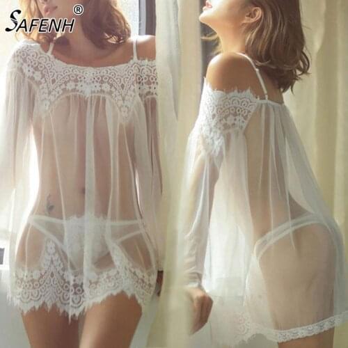 Erotic Women Sex Nightwear Sexy Lace Lingerie Porn Sleepwear Underwear Sex Clothes Babydoll G-String Set Erspective Tassel Dress