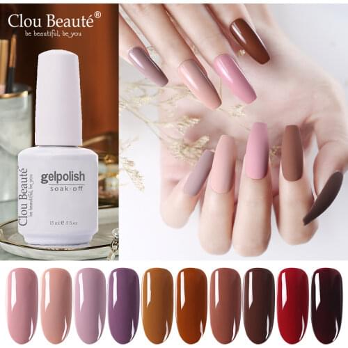 Clou Beaute Gel Nail Polish lakiery hybrydowe Nail Gel Varnish 15ml High Quality Nail Gel Polish Soak Off UV LED Gel Lacquer