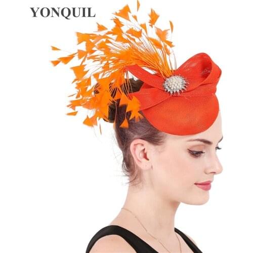 Imitation Sinamay Wedding Fascinator Headband Women Party Fedora Hat Ladies Hair Accessories Church Occasion Headpiece Hair Clip