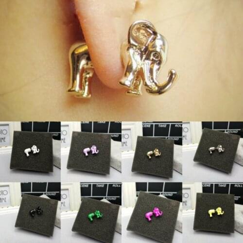 IVYYE Kawaii Elephant Fashion Anime Cartoon Earring Cute Animal Stud Earrings Women Girls Kids Jewelry Birthday New Gift