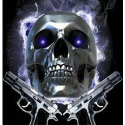 Full Square Drill 5D DIY Diamond Painting "Cartoon Skull and Gun" Embroidery Cross Stitch Rhinestone Mosaic Painting Decor Gifts
