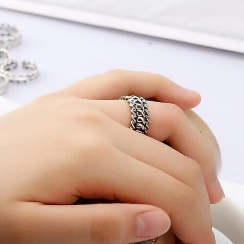 Vintage 925 Sterling Pure Silver Unique Design Lover Forever Number 9 Finger Rings for Women lovers Wedding Jewelry Gift