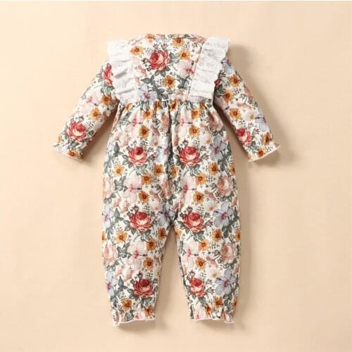 Flower Infant Baby Girls Rompers Cotton Long Sleeve Newborn Clothes Jumpsuit Spring Autumn Toddler Baby Girl Clothing Outfits