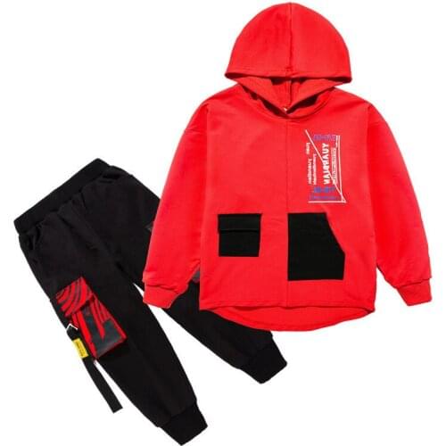 Kids boys spring / autumn suit letters printed hooded jacket + 2pcs sets of new casual trousers big virgin suit