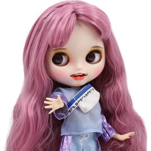 ICY DBS Blyth Doll 1/6 Joint Body hand painted matte face white skin pink mixed color curls hair suit 30cm DIY BJD SD toys gift