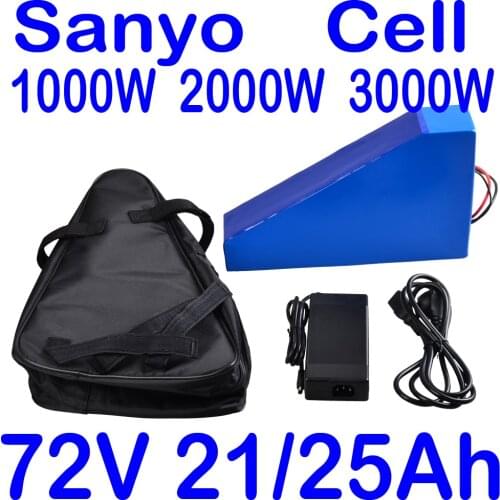 72V Lithium Battery 2000W 3000W 4000W 72V Triangle Electric Bike Battery 72V 14AH 18AH 20AH 25AH Lithium Battery use sanyo cell
