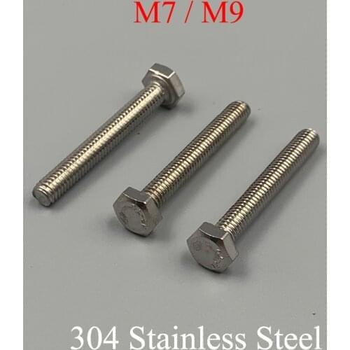 M9 OD 16mm 20mm 25mm 30mm 35mm 40mm 45mm 80mm Length 1.25mm Pitch 304 Stainless Steel Bolt External Hexagonal Hex Screw