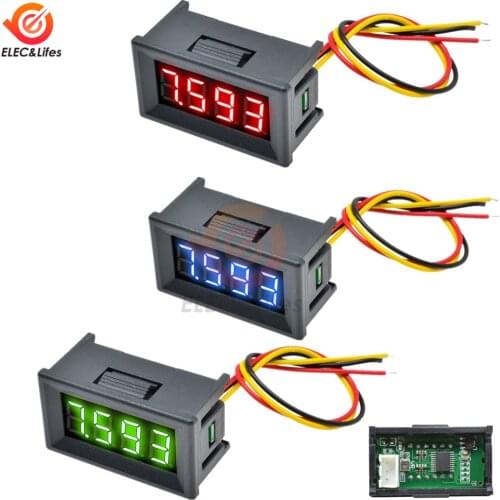 0.36'' Mini Digital Voltmeter DC 0-100V 3 wire 4 Bit Precision Voltage Meter Panel Tester For Electromobile Motorcycle Car 12V