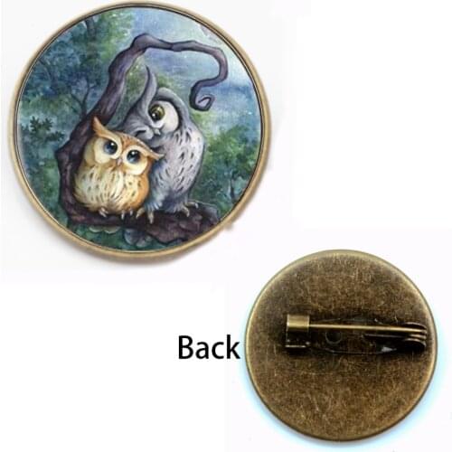 2019 hot sale cute owl series glass brooch fashion wear pendant brooch jewelry party party souvenir gift men women accessories