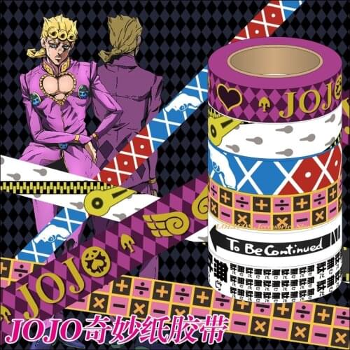 Anime Jojos Bizarre Adventure Golden Wind Masking Adhesive Tape Giorno Mista Cosplay Paper Packaging Sticker DIY Decor Gift