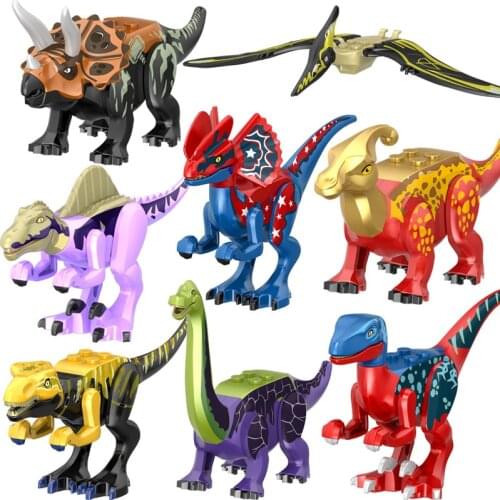 Single Sale Animal World Dinosaur Series Brachiosaurus Triceratops Tyrannosaurus Rex Building Blocks Bricks Toys Gifts