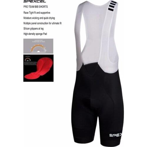 SPEXCEL PRO TEAM profession Race Cycling bib shorts lightweight bib 40D Lycra and High-density Pad for long time ride