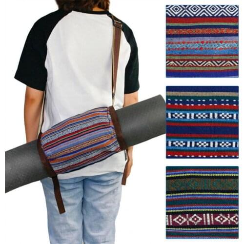 Portable Yoga Mat Bag/Backpack Adjustable Carrier Foldable Fitness Pouch Pilates Carrier Strap Sport Backpack Bohemian Style
