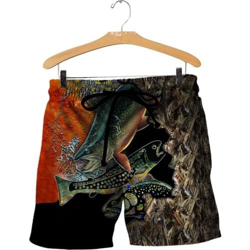 The most fashionable 3D printed Catfish and bass fishing Fashion casual shorts / Beach hip hop shorts