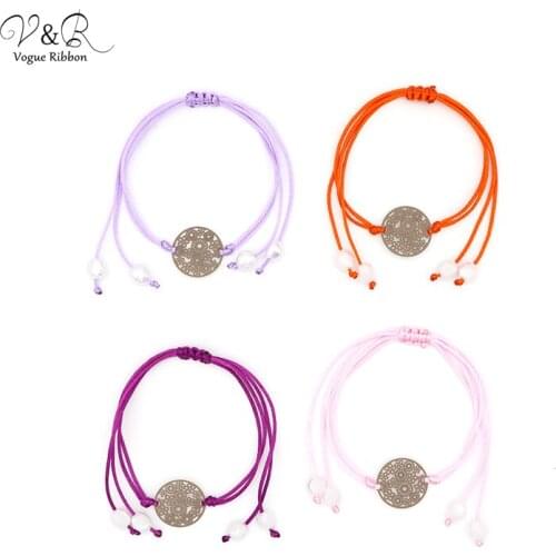 DIY Handmade Jewelry Making Simulated Pearl Bead Hollow Metal Plate Charms Pendants Pull Through Bracelet Accessories DIY-008