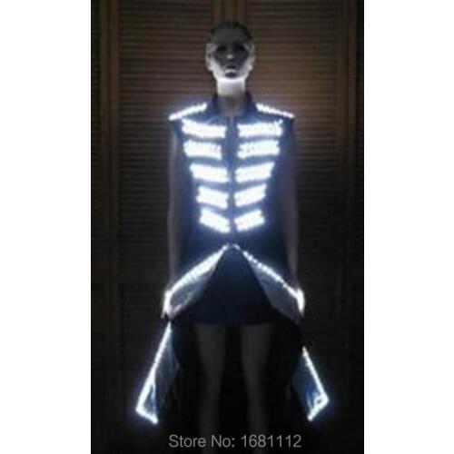 Led clothes/ Luminous costume/ Alexander robot/Reception clothingss